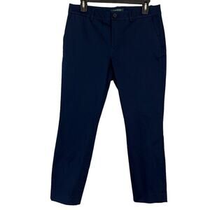 Lauren Ralph Lauren Navy Preppy Womens Tapered Stretch Khakis Flat Front Pant 6